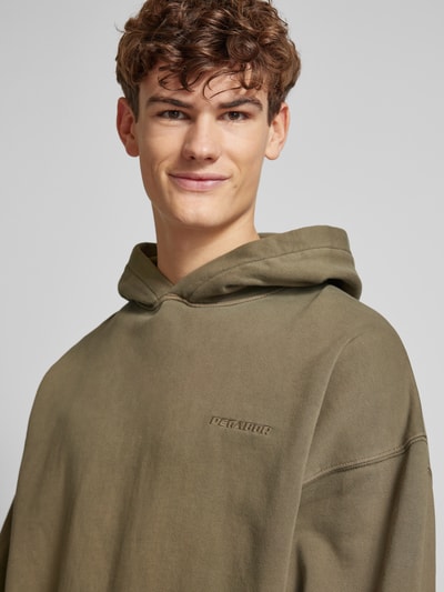 Pegador Oversized Hoodie mit Label-Stitching Oliv 3