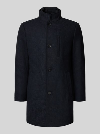 MCNEAL Lange jas van wolmix met opstaande kraag Donkerblauw - 2