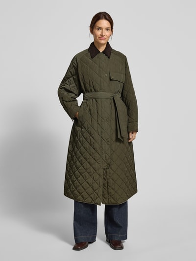 Weekend Max Mara Comfort fit gewatteerde lange jas met kamelenhaar, model 'COCCOLE' Kaki - 4