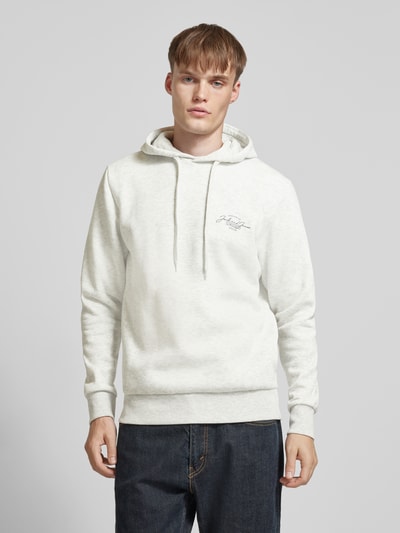 Jack & Jones Hoodie met labelprint, model 'FERRIS' Offwhite gemêleerd - 4