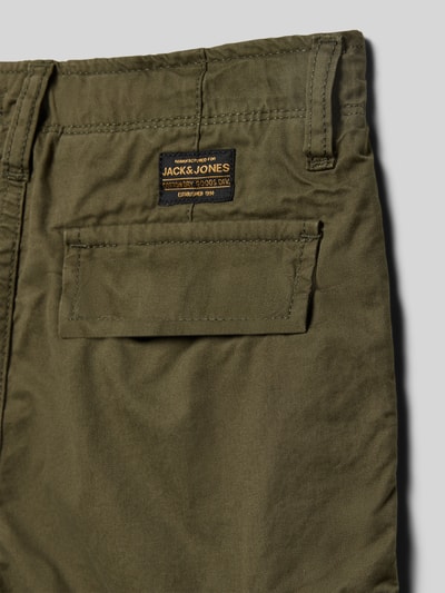 Productfoto, Regular Fit Shorts met logo-patch model 'Cole' van Jack & Jones, puur katoen, cargozakken, knoop- en ritssluiting, kinderen