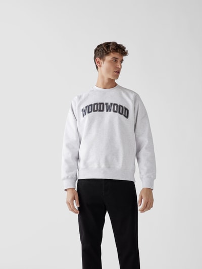 WOOD WOOD Sweatshirt mit Label-Stitching Offwhite 4