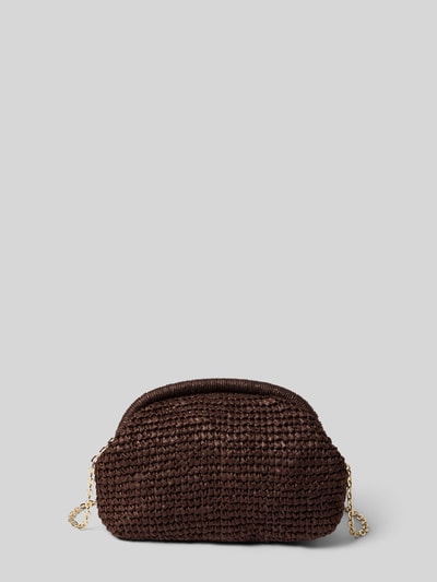 Produktfoto, Handbag in Flecht-Optik Modell 'Sita' von Mango, Dunkelbraun, Ketten-Optik, Abnehmbarer Trageriemen, Maße 23 cm x 15 cm x 8 cm