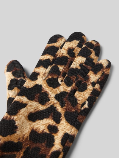 Roeckl Handschoenen met all-over dierenprint Middenbruin - 2