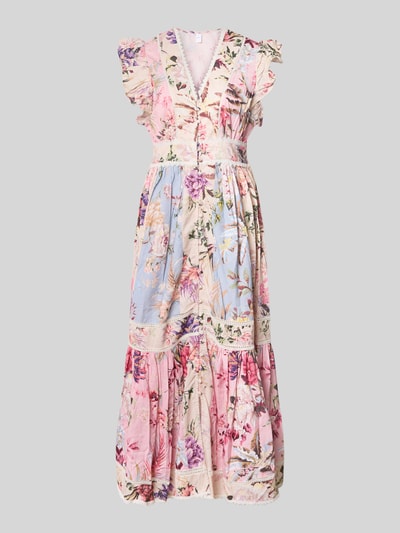 YAS Maxikleid mit Knopfleiste Modell 'MESSA' Rosa 1