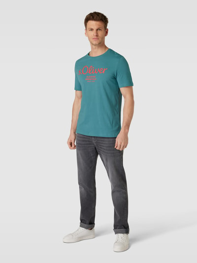 s.Oliver RED LABEL T-Shirt mit Label-Print Petrol 1