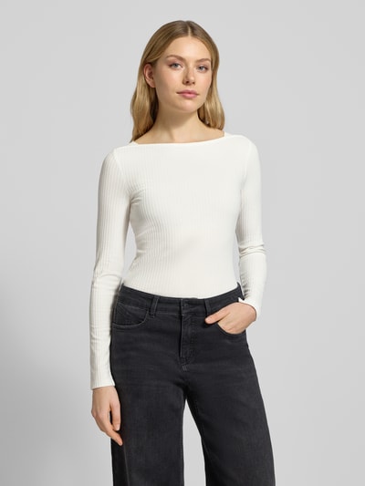 Tom Tailor Denim Slim fit shirt met lange mouwen van viscosemix Offwhite - 4