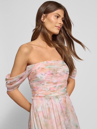 Jake*s Cocktail Abendkleid mit Raffungen Apricot Melange 3