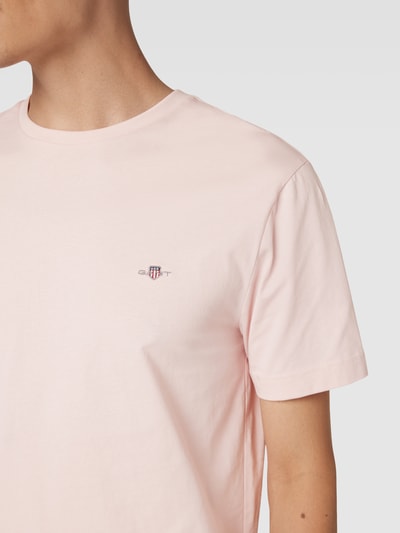 Gant T-Shirt aus Baumwolle mit Label-Detail Rosa 3