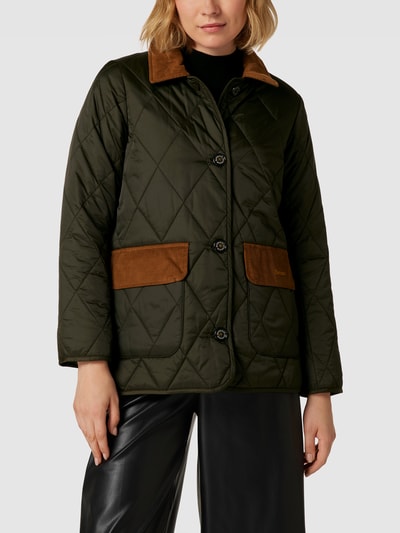 Barbour Steppjacke mit Umlegekragen Modell 'BRAGAR QUILT' Oliv 4