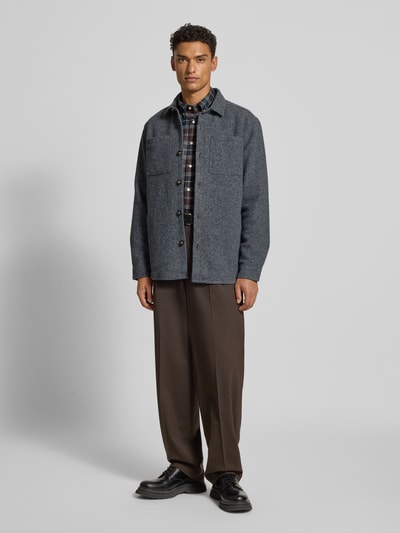 Barbour Regular fit overhemdjack met wol, model 'MARLOW' Antraciet - 1