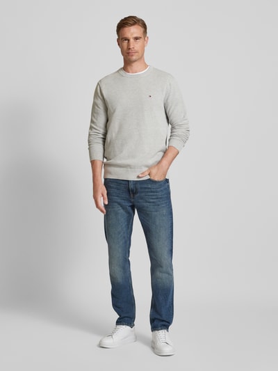 Tommy Hilfiger Gebreide pullover met ronde hals Lichtgrijs - 1