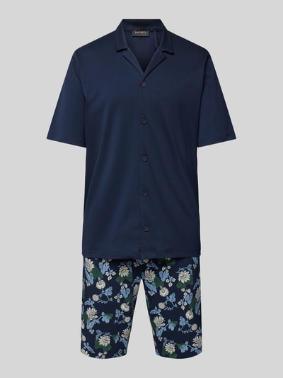 Hanro Pyjama met reverskraag Marineblauw - 1