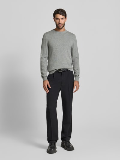 MCNEAL Strickpullover aus Baumwoll-Kaschmir-Mix mit Rundhalsausschnitt Mittelgrau Melange 1
