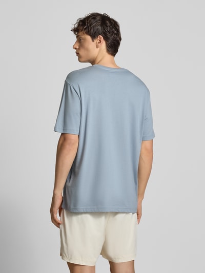 CHAMPION T-shirt met logostitchings en ronde hals Rookblauw - 5