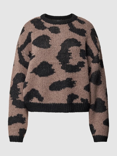 VERO MODA Strickpullover im Animal-Look Modell 'ZELMA' Mittelbraun 2