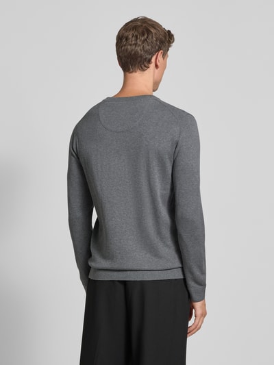 Tom Tailor Sweter z dzianiny o kroju regular fit z czystej bawełny Antracytowy 5