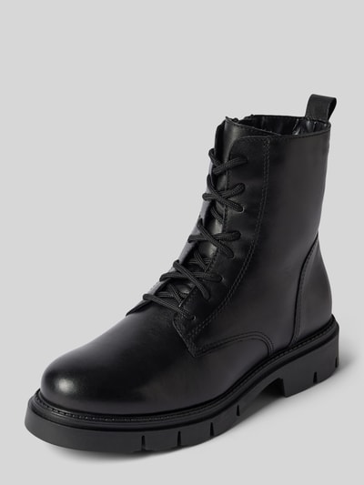 Tamaris Veterboots van leer met siernaden Zwart - 1