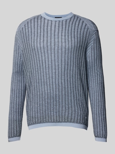 Emporio Armani Strickpullover mit Strukturmuster Hellblau 2