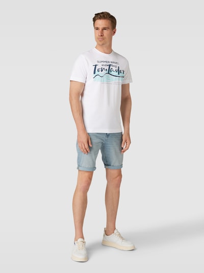 Tom Tailor T-Shirt mit Logo-Print Weiss 1