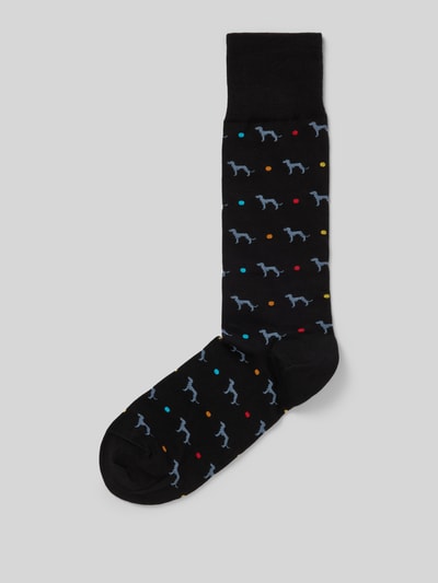 PAUL SMITH Socken mit Stukturmuster Modell 'HANK' Black 1