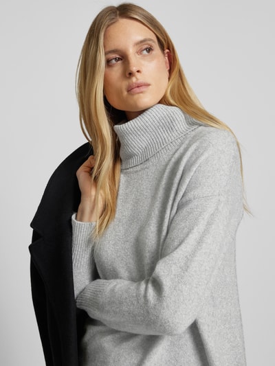 Vero Moda Pullover mit Wasserfall-Ausschnitt aus weichem Material-Mix Modell 'DOFFY' Hellgrau Melange 3