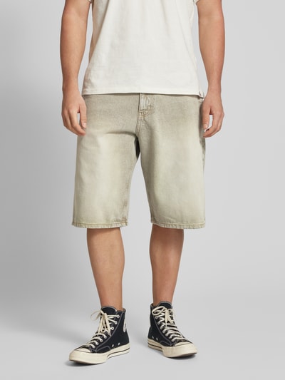 REVIEW Szorty jeansowe o kroju baggy fit z wpuszczanymi kieszeniami Zielony 4