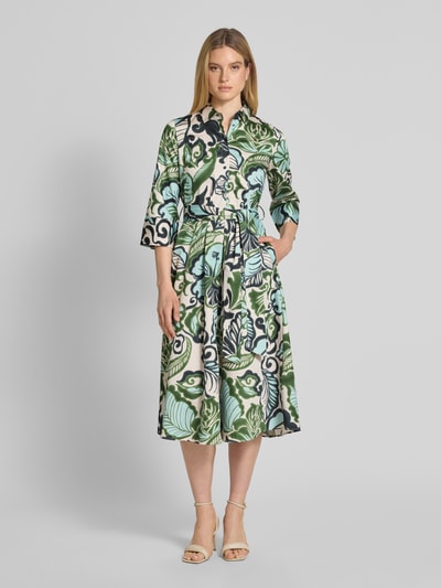 Christian Berg Woman Hemdblusenkleid mit Bindegürtel Dunkelgruen 4