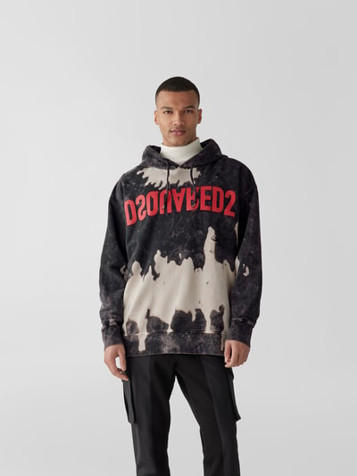 Dsquared2 Oversized Hoodie im Destroyed-Look Black 4