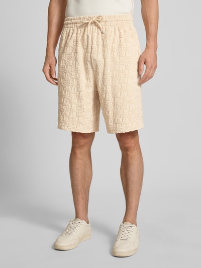 KARL KANI Relaxed Fit Sweatshorts aus Frottee Modell 'Terry' Beige 4