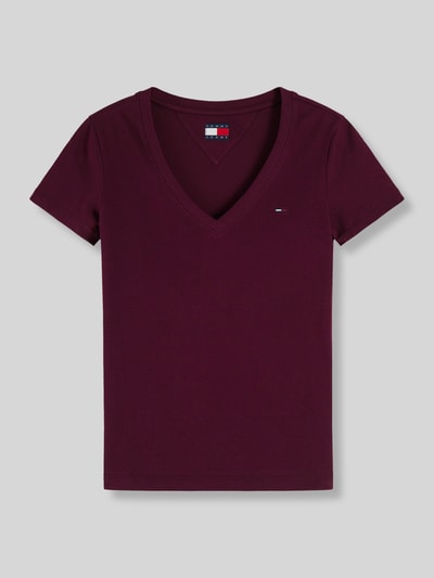 Tommy Jeans Slim Fit T-Shirt aus reiner Baumwolle Bordeaux 2