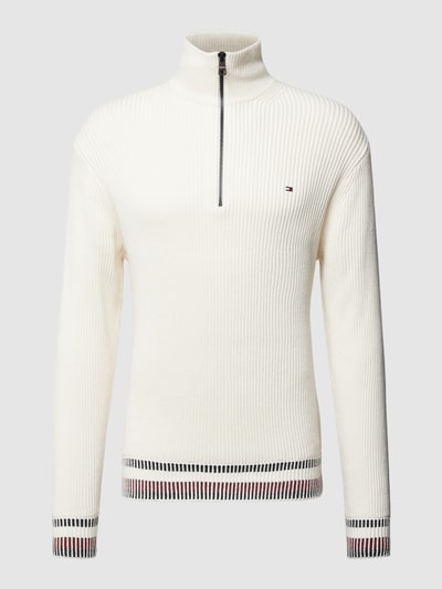 Tommy Hilfiger Strickpullover mit Kontrastbesatz Offwhite 2