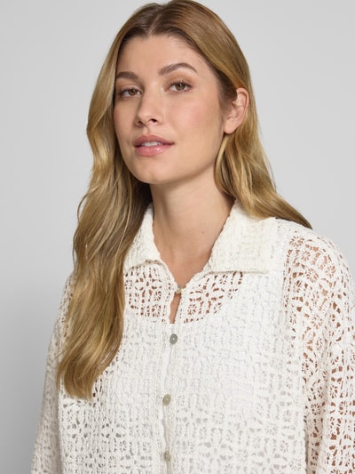 Christian Berg Woman Relaxed fit overhemdblouse van katoenmix Offwhite - 3