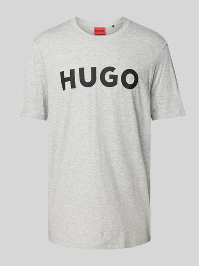 HUGO T-Shirt mit Label-Schriftzug Modell 'DULIVIO' Hellgrau 2