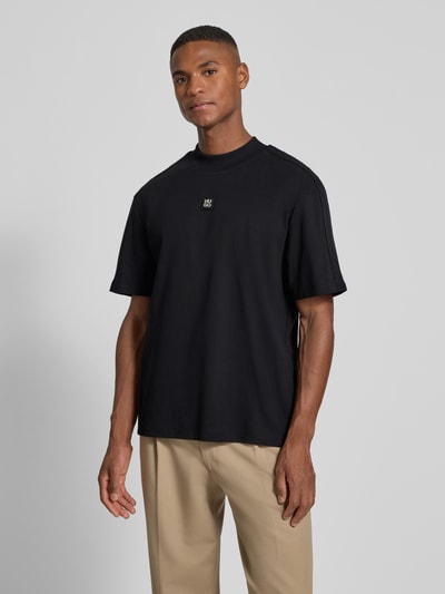 HUGO T-shirt o kroju relaxed fit z czystej bawełny model ‘DANOVOTI’ Czarny 4