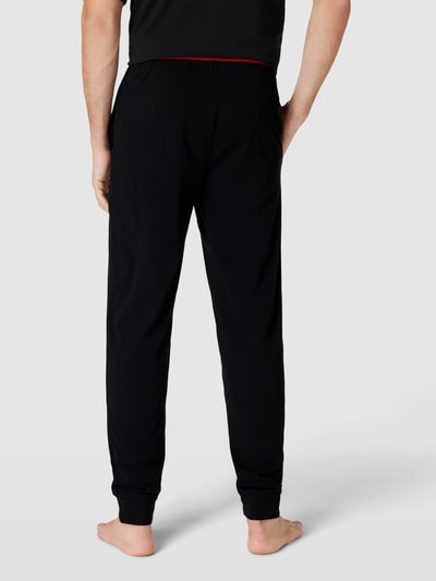 HUGO Sweatpants met elastische band met logo, model 'Linked' Zwart - 5