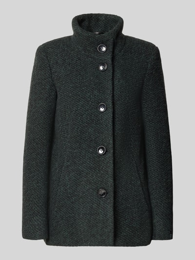 Produktfoto, Jacke mit Stehkragen Modell 'JANINE' von Milo Coats aus Material-Mix mit Schurwolle-Anteil, schwarze Knopfdetails, feine Struktur
