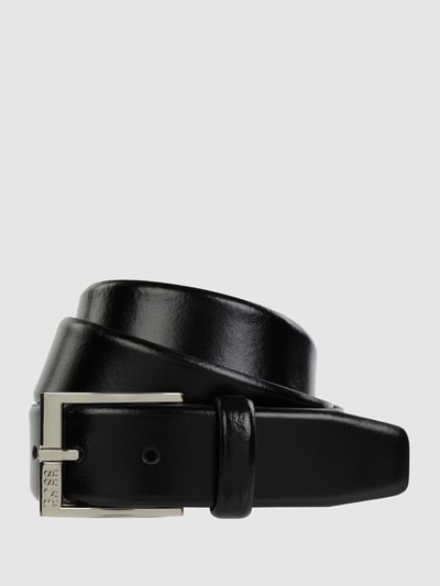 BOSS Leren riem met logosluiting, model 'Baxton' Zwart - 1