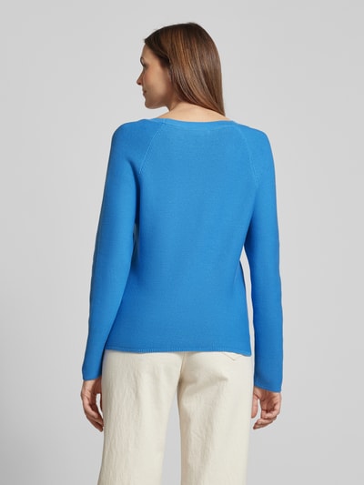 s.Oliver RED LABEL Comfort Fit Strickpullover aus Baumwoll-Mix mit V-Ausschnitt Blau 5