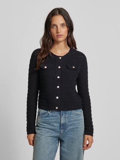 Vero Moda Regular fit gebreid jack met gestileerde borstzakken, model 'VIOLETTA' Zwart - 4