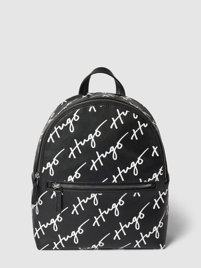 HUGO Rucksack mit Label-Print Modell 'Chris' Black 2