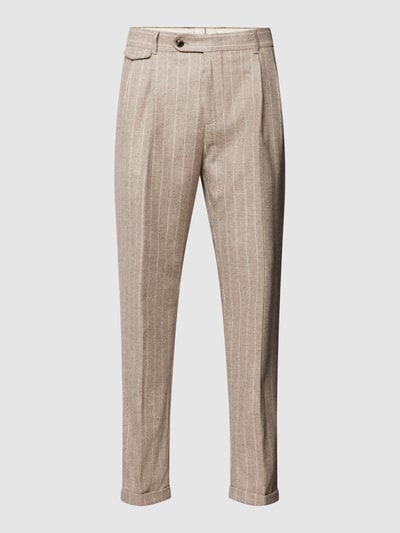 Windsor Pantalon met streepmotief, model 'Serpo' Beige - 2