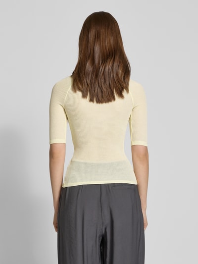 LeGer by Lena Gercke Sweter z dzianiny z rękawem o dł. 1/2 model ‘Abby’ Jasnożółty 5