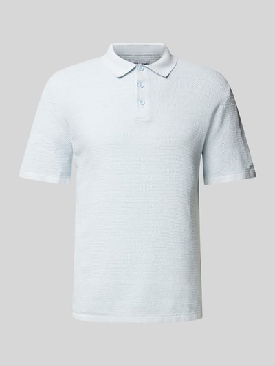 Jack & Jones Regular Fit Poloshirt mit Label-Stitching Modell 'GEORGE' Hellblau Melange 1