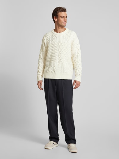 Tommy Hilfiger Strickpullover mit Strukturmuster Offwhite 1