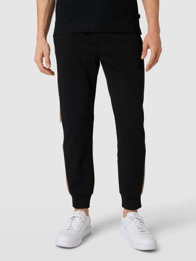 BOSS Sweatpants met labelstitching, model 'Larsen' Zwart - 4