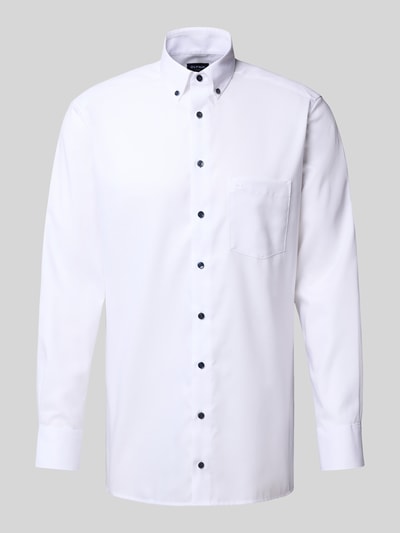 OLYMP Modern Fit Businesshemd mit Button-Down-Kragen Weiss 2
