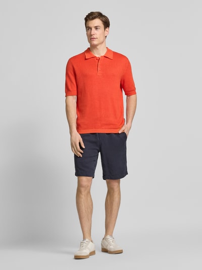 Marc O'Polo Regular Fit Poloshirt aus Leinen-Baumwoll-Mix Orange 1