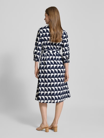 More & More Midi-jurk met strikceintuur Marineblauw - 5