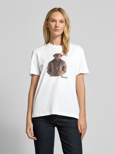 Barbour T-Shirt mit Motiv-Print Modell 'Belsay' Weiss 4